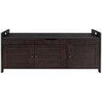 Rustic Storage Bench with Shutter Doors, 2-Seat