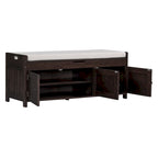 Rustic Storage Bench with Shutter Doors, 2-Seat