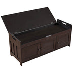 Rustic Storage Bench with Shutter Doors, 2-Seat