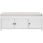 Rustic Storage Bench with Shutter Doors, 2-Seat