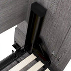 Queen Murphy Bed with Side Shelves, White & Walnut Grey / Bark Gray & Graphite, Sleeps 2