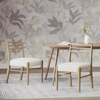 Light Ash Ladder-Back Upholstered Dining Chair, Set of 2