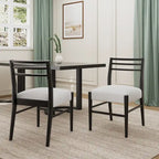 Light Ash Ladder-Back Upholstered Dining Chair, Set of 2