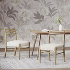 Light Ash Ladder-Back Upholstered Dining Chair, Set of 2