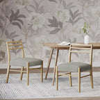 Light Ash Ladder-Back Upholstered Dining Chair, Set of 2