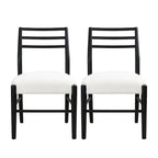Light Ash Ladder-Back Upholstered Dining Chair, Set of 2