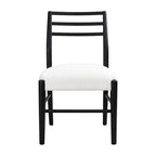 Light Ash Ladder-Back Upholstered Dining Chair, Set of 2