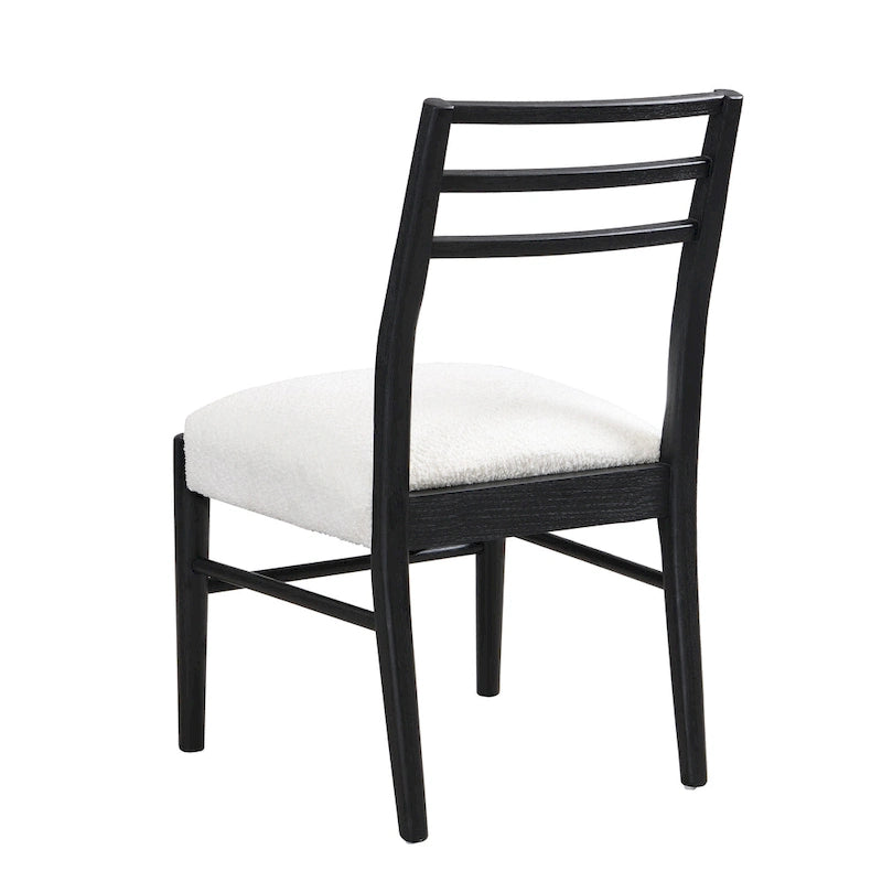 Light Ash Ladder-Back Upholstered Dining Chair, Set of 2