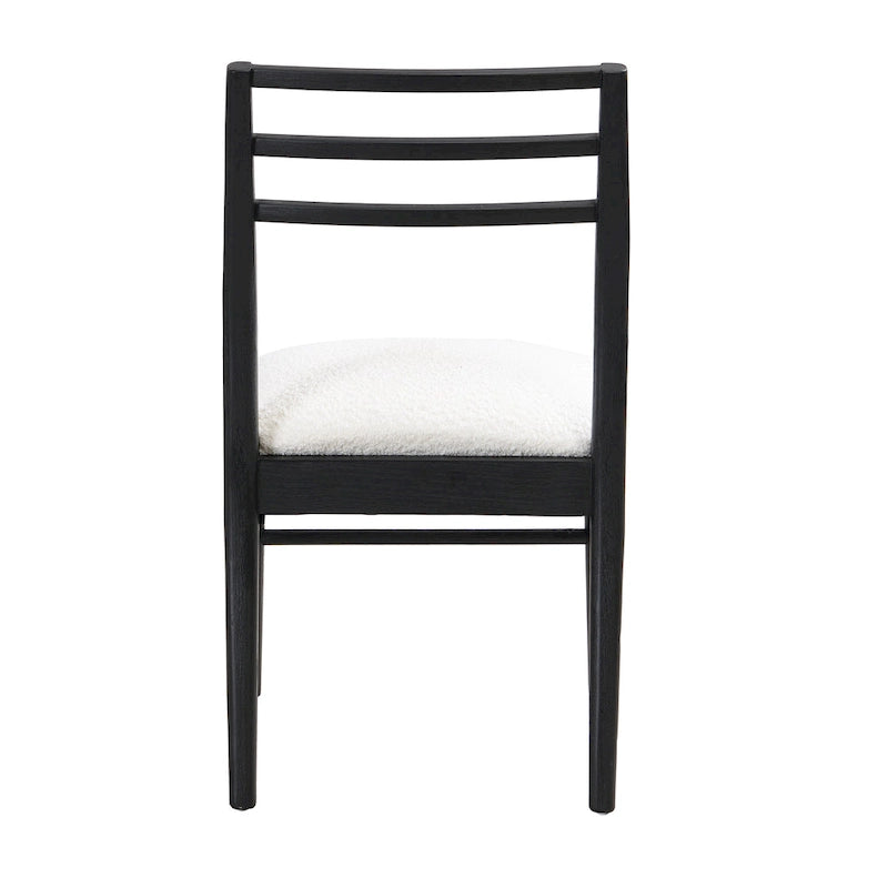 Light Ash Ladder-Back Upholstered Dining Chair, Set of 2