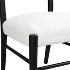 Light Ash Ladder-Back Upholstered Dining Chair, Set of 2