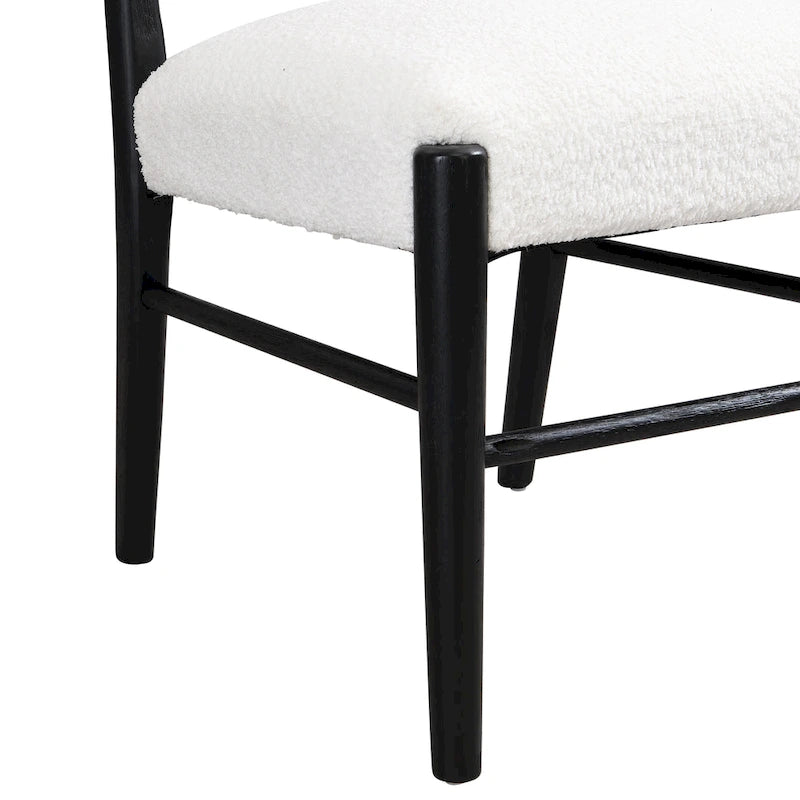 Light Ash Ladder-Back Upholstered Dining Chair, Set of 2