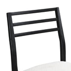 Light Ash Ladder-Back Upholstered Dining Chair, Set of 2