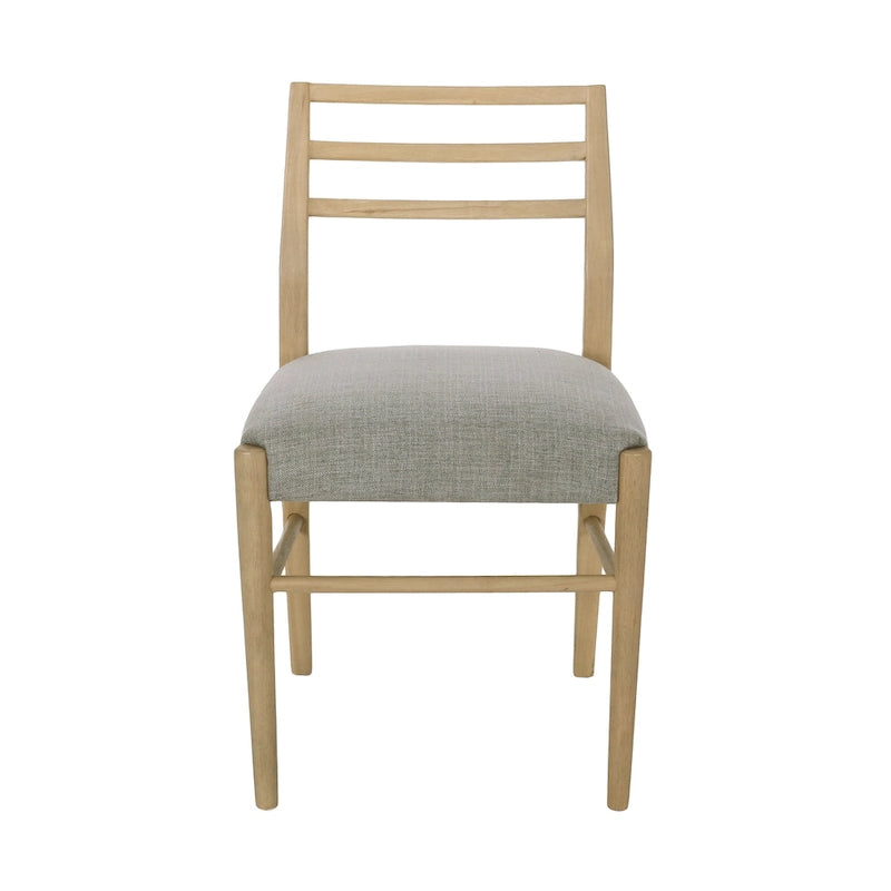 Light Ash Ladder-Back Upholstered Dining Chair, Set of 2