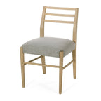 Light Ash Ladder-Back Upholstered Dining Chair, Set of 2