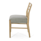 Light Ash Ladder-Back Upholstered Dining Chair, Set of 2