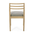 Light Ash Ladder-Back Upholstered Dining Chair, Set of 2