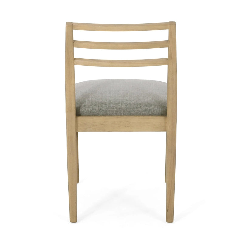 Light Ash Ladder-Back Upholstered Dining Chair, Set of 2