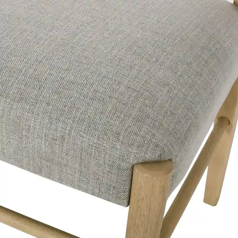Light Ash Ladder-Back Upholstered Dining Chair, Set of 2