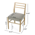 Light Ash Ladder-Back Upholstered Dining Chair, Set of 2