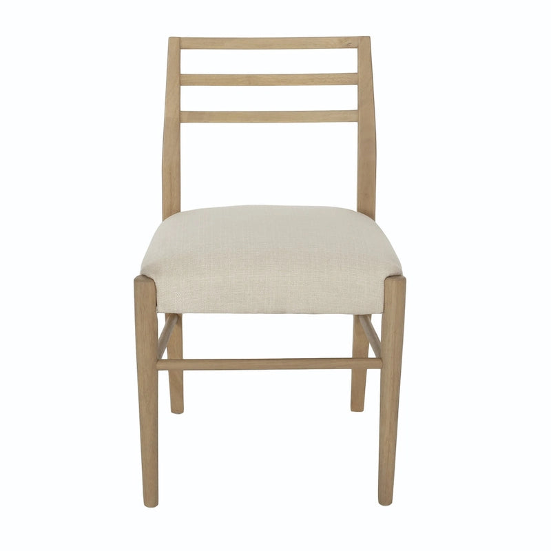 Light Ash Ladder-Back Upholstered Dining Chair, Set of 2