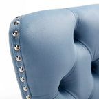 Velvet High-Back Counter Barstool, Button-Tufted, Chrome Base, Set of 2