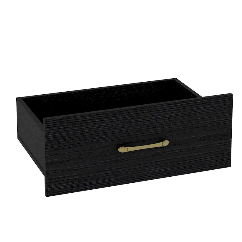 9-Drawer Dresser, Black / White, Gold Handles, Single