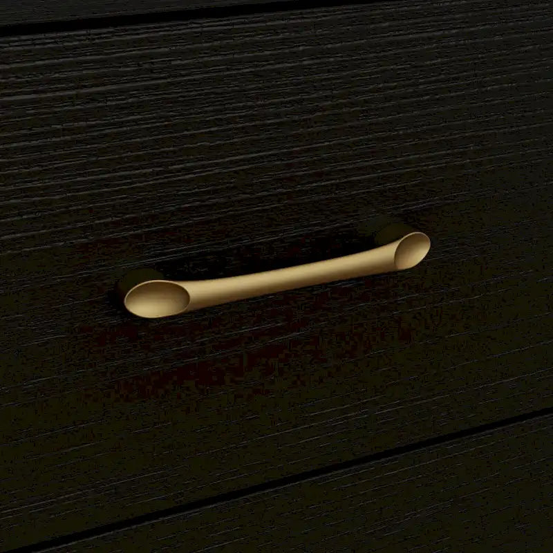 9-Drawer Dresser, Black / White, Gold Handles, Single