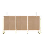 9-Drawer Dresser, Black / White, Gold Handles, Single