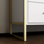 9-Drawer Dresser, Black / White, Gold Handles, Single