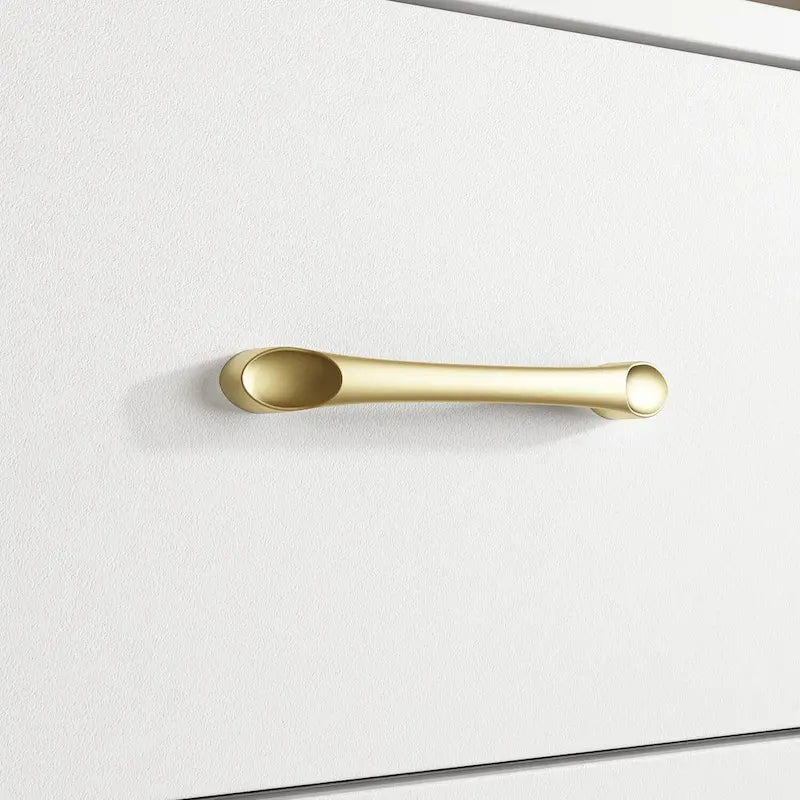 9-Drawer Dresser, Black / White, Gold Handles, Single