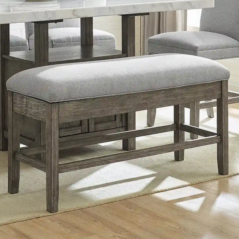 Driftwood Storage Counter Bench, Ash Grey, 1-Seat
