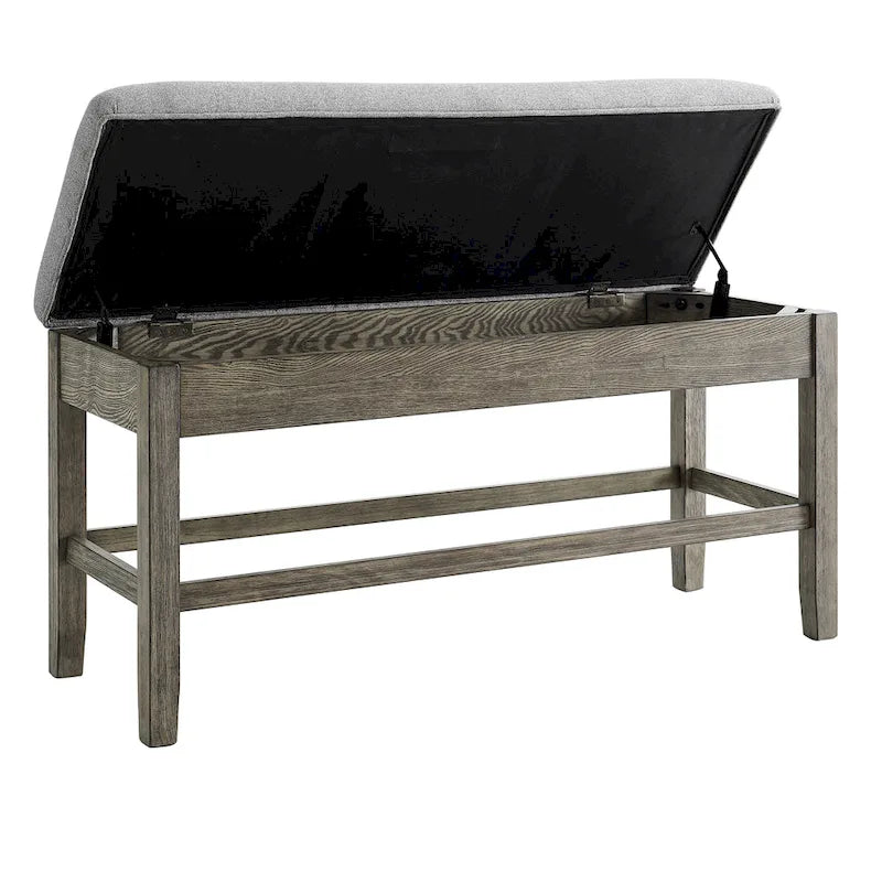 Driftwood Storage Counter Bench, Ash Grey, 1-Seat