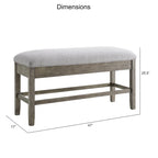Driftwood Storage Counter Bench, Ash Grey, 1-Seat