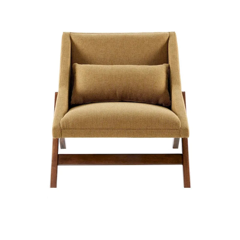 Mustard Yellow / Pecan Lounge Chair – 1 Seat