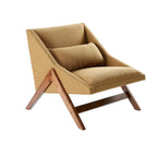 Mustard Yellow / Pecan Lounge Chair – 1 Seat
