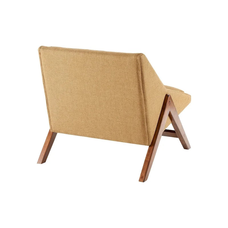Mustard Yellow / Pecan Lounge Chair – 1 Seat
