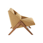 Mustard Yellow / Pecan Lounge Chair – 1 Seat