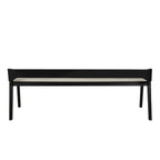 Mid-Century Dining Bench, Brown/Black Faux Leather, Seats 2