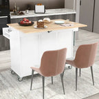 Rolling Kitchen Island with Drop-Leaf & Locking Wheels – Blue / White / Black / Grey, 2-Person Assembly