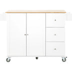 Rolling Kitchen Island with Drop-Leaf & Locking Wheels – Blue / White / Black / Grey, 2-Person Assembly