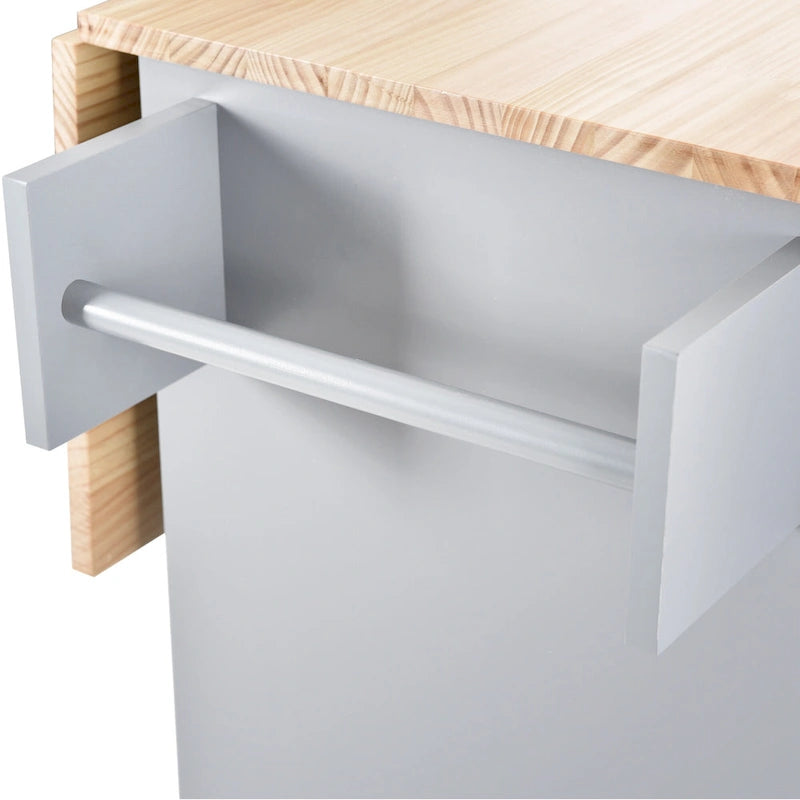 Rolling Kitchen Island with Drop-Leaf & Locking Wheels – Blue / White / Black / Grey, 2-Person Assembly