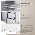 Rolling Kitchen Island with Drop-Leaf & Locking Wheels – Blue / White / Black / Grey, 2-Person Assembly