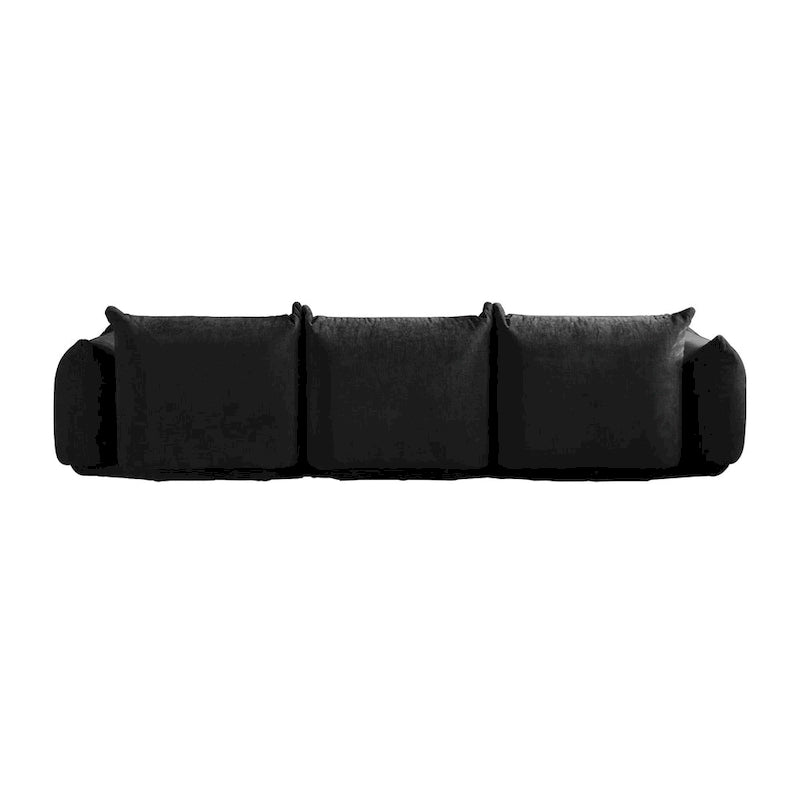 Black / Beige / Green / Orange L-Shape Modular Sectional Sofa with Ottoman, Semi-Firm, 2–3 Seater