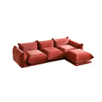 Black / Beige / Green / Orange L-Shape Modular Sectional Sofa with Ottoman, Semi-Firm, 2–3 Seater