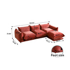 Black / Beige / Green / Orange L-Shape Modular Sectional Sofa with Ottoman, Semi-Firm, 2–3 Seater