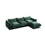 Black / Beige / Green / Orange L-Shape Modular Sectional Sofa with Ottoman, Semi-Firm, 2–3 Seater