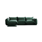Black / Beige / Green / Orange L-Shape Modular Sectional Sofa with Ottoman, Semi-Firm, 2–3 Seater