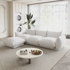 Black / Beige / Green / Orange L-Shape Modular Sectional Sofa with Ottoman, Semi-Firm, 2–3 Seater