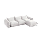 Black / Beige / Green / Orange L-Shape Modular Sectional Sofa with Ottoman, Semi-Firm, 2–3 Seater
