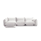 Black / Beige / Green / Orange L-Shape Modular Sectional Sofa with Ottoman, Semi-Firm, 2–3 Seater